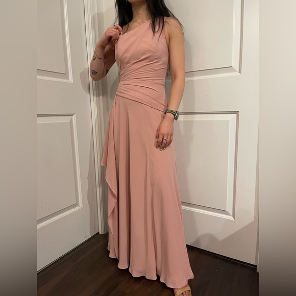 Davids Bridal- Blush-pink bridesmaid dress - Picture 2 of 6